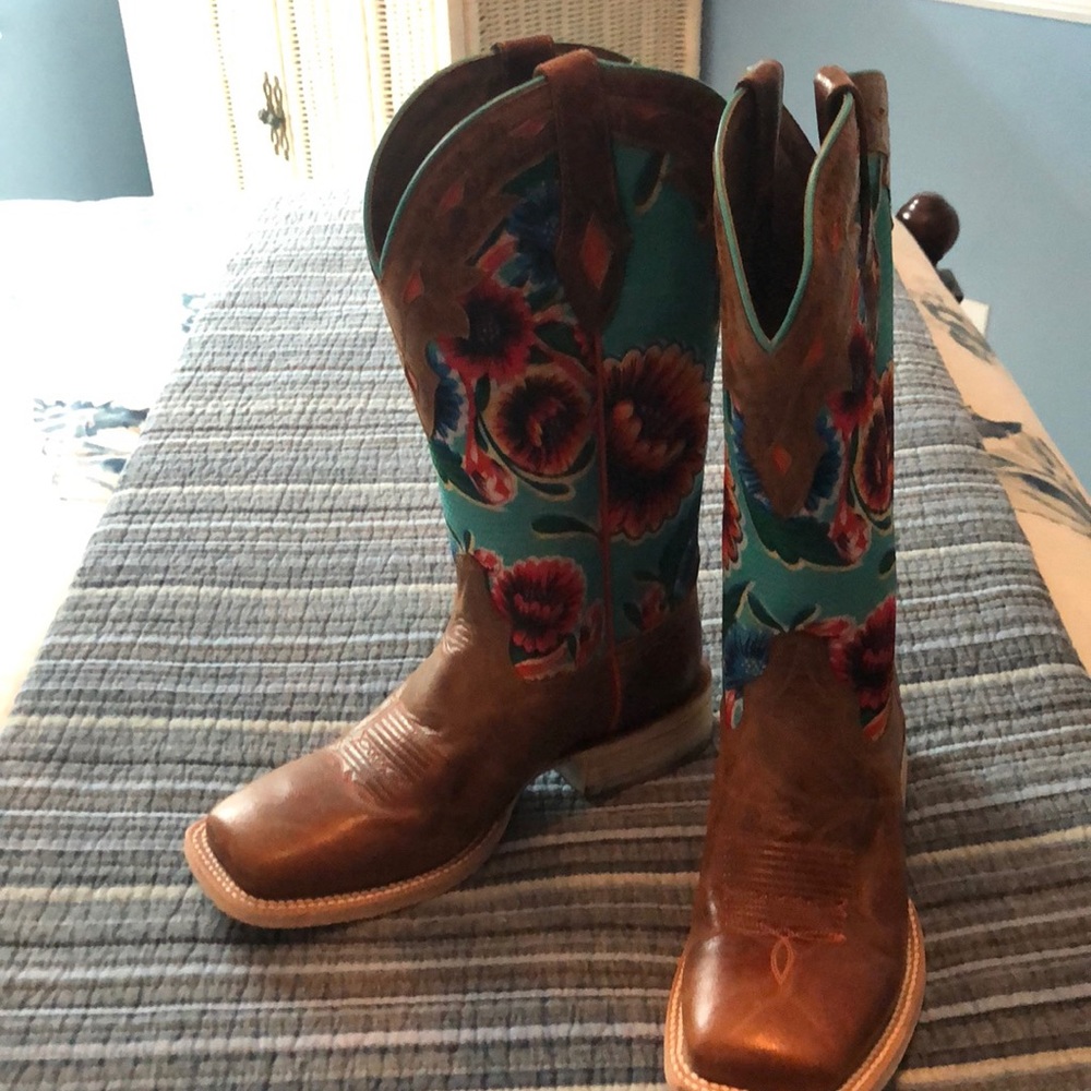 Ariat floral leather boots
